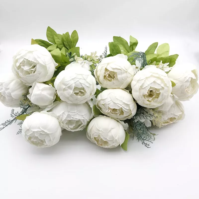 13 hoder silke kunstig peonybukett