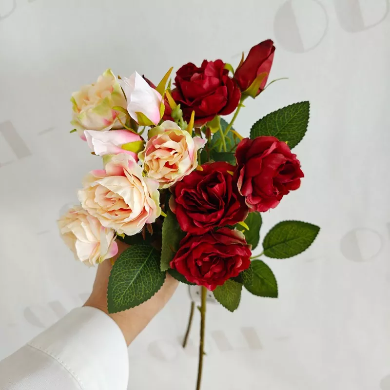 artificial rose leaves factory price with CE certificate