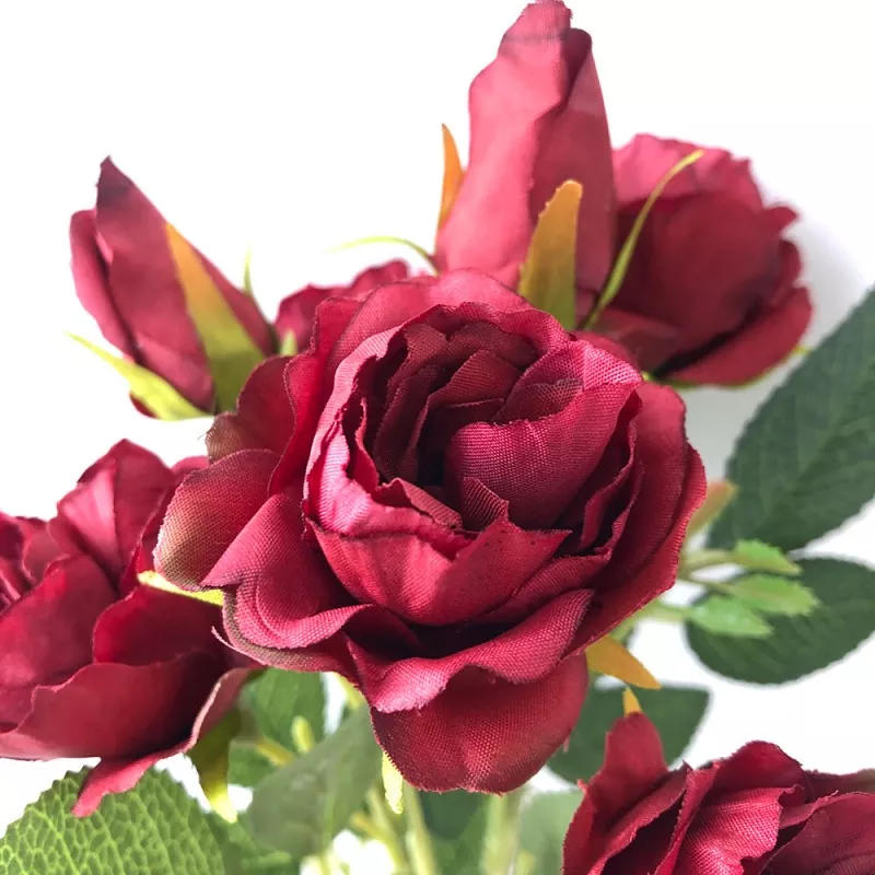 white artificial rose flowers in stock at China factory